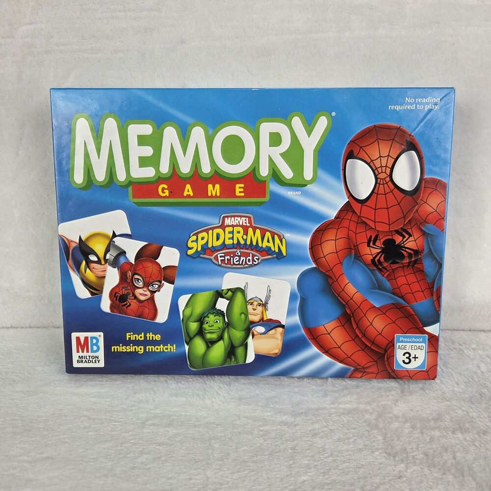 Marvel Spider-Man & Friends Memory Game Milton Bradley Complete Unpunched‎ Cards